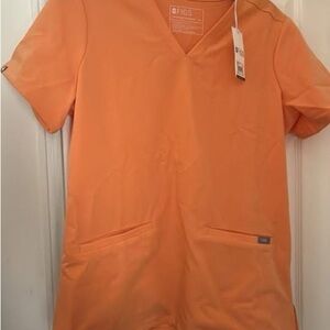 Orange Figs V-Neck Scrub Top